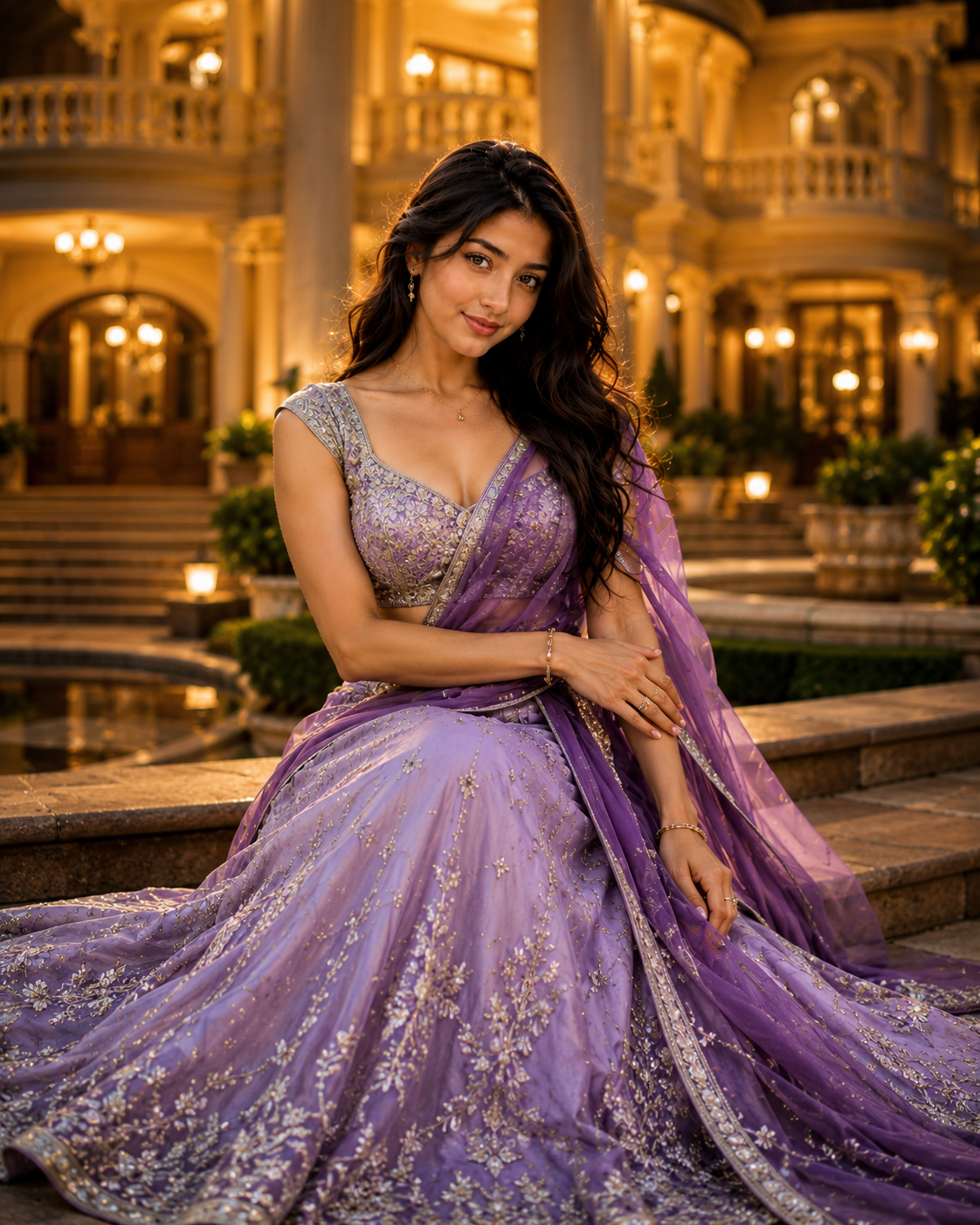 Priya in Beautiful Purple Lehenga | Indian Girl Photo