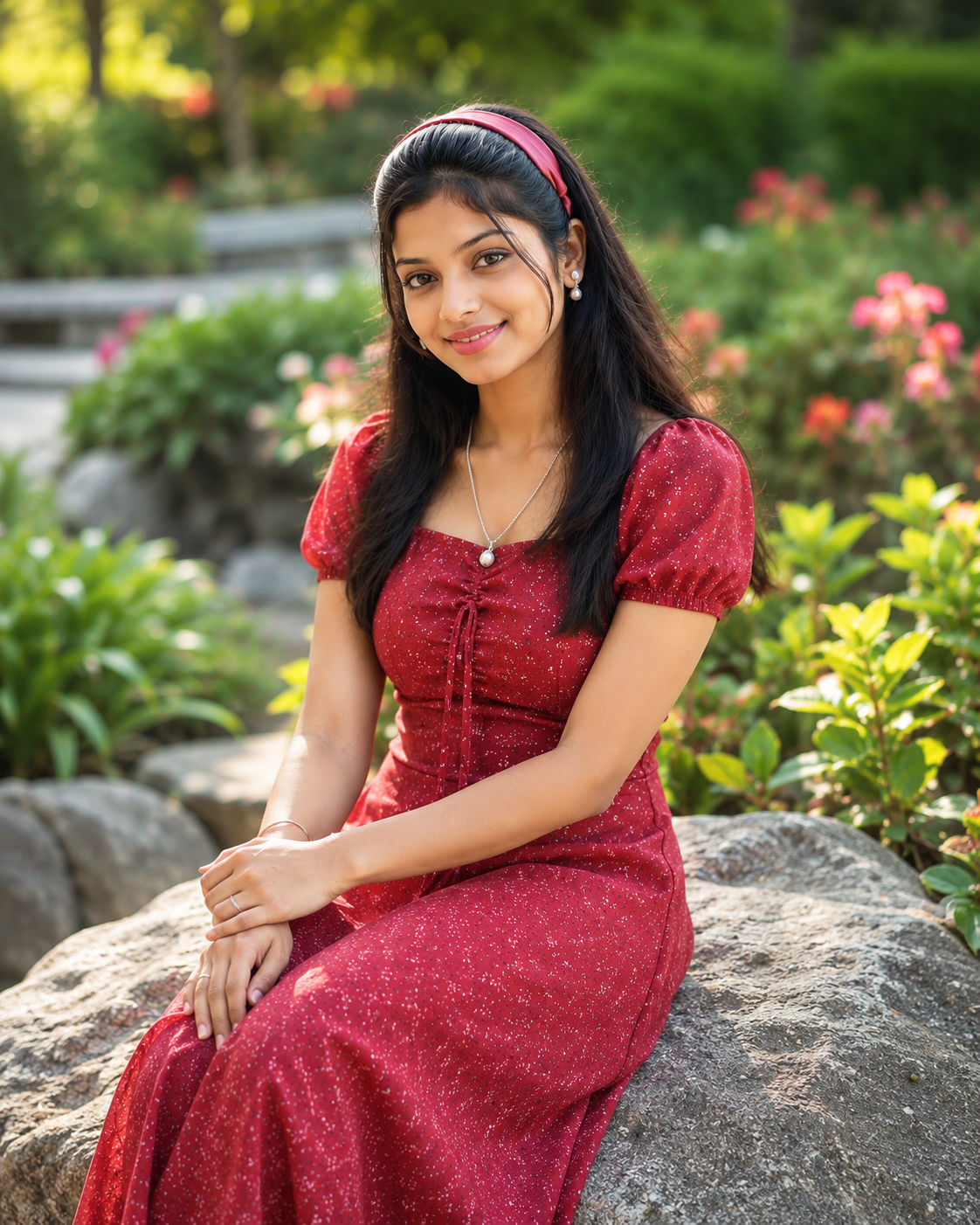 Aasha in Red Dress | Beautiful Girl Photo