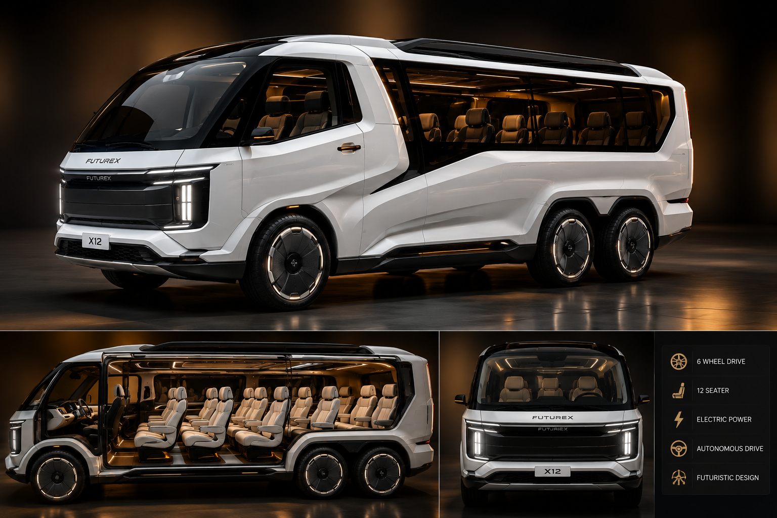 FUTUREX X12: Six-Wheel Luxury Reimagined
