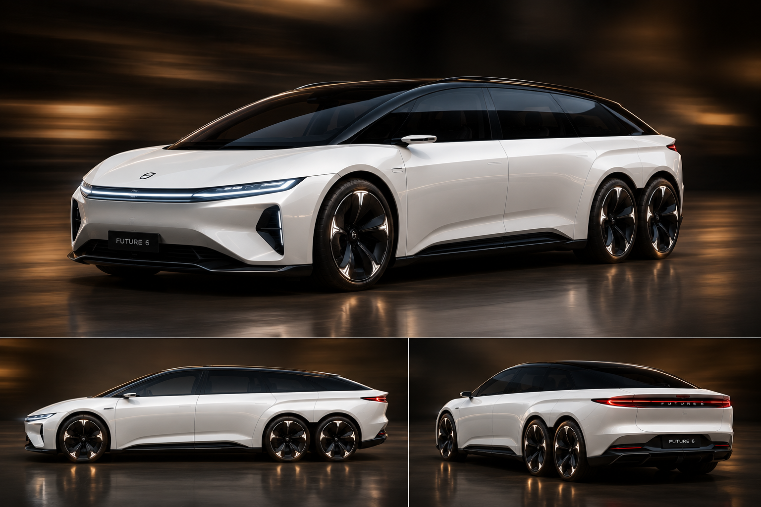 FUTURE 6: Six-Wheel Electric Luxury Car